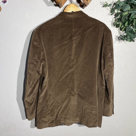 SADDLEBRED brown corduroy textured 2 button blazer jacket classic work career - Picture 6 of 8